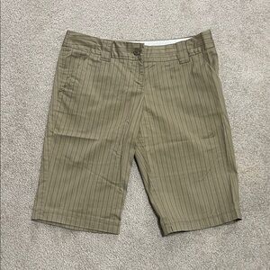 Anthropologie Olive Striped Women's Bermuda Shorts